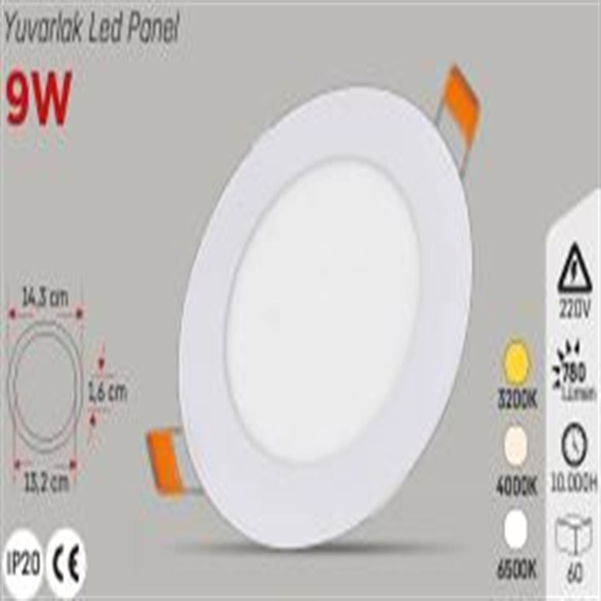 YCL EKO 9W.S.A.YUVARLAK PANEL 4000K 1